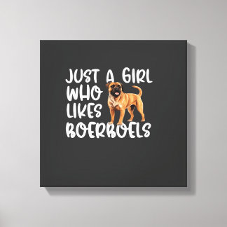 Bara en tjej som gillar Boerboels Classic T-Shirt Canvastryck