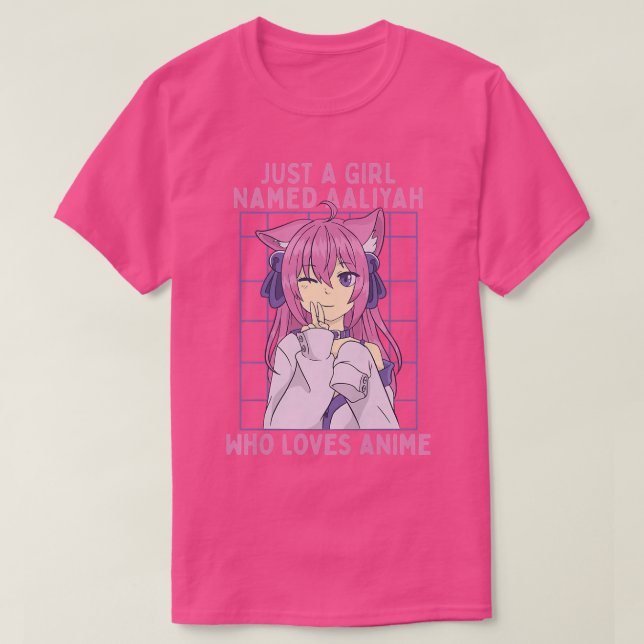 Bara en tjej som heter Aaliyah som Kärlek Anime Pe T Shirt (Design framsida)