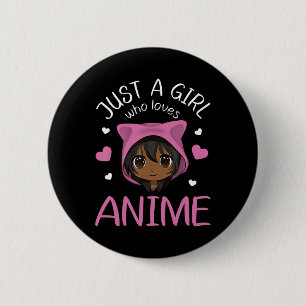 Bara en tjej som kärlek Anime African American Gir Knapp