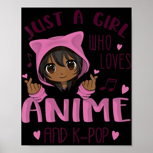 Bara en tjej som kärlek Anime och K-Pop Poster (Framsidan)
