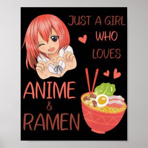 Bara en tjej som kärlek Anime och Ramen Japan Anim Poster