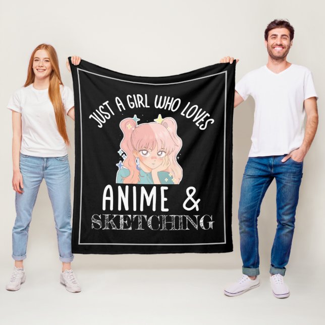 Bara en tjej som kärlek Anime och Sketching Fleecefilt (På plats)