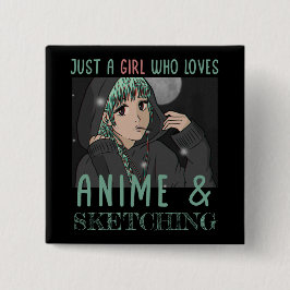 Bara en tjej som kärlek Anime och Sketching Knapp