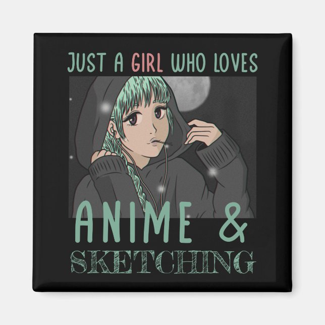 Bara en tjej som kärlek Anime och Sketching Magnet (Framsidan)