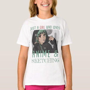 Bara en tjej som kärlek Anime och Sketching T Shirt