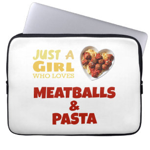 Bara en tjej som kärlek äter bollar och pasta laptop fodral