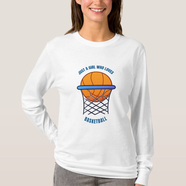Bara en tjej som kärlek basket t shirt (Framsida)