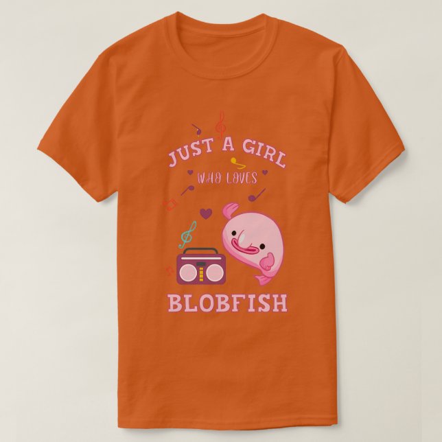 Bara en tjej som kärlek blobfish är unik illustrer t shirt (Design framsida)