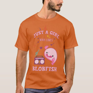 Bara en tjej som kärlek blobfish är unik illustrer t shirt