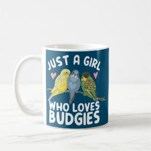 Bara en tjej som kärlek budgies budgie-flicka som  kaffemugg