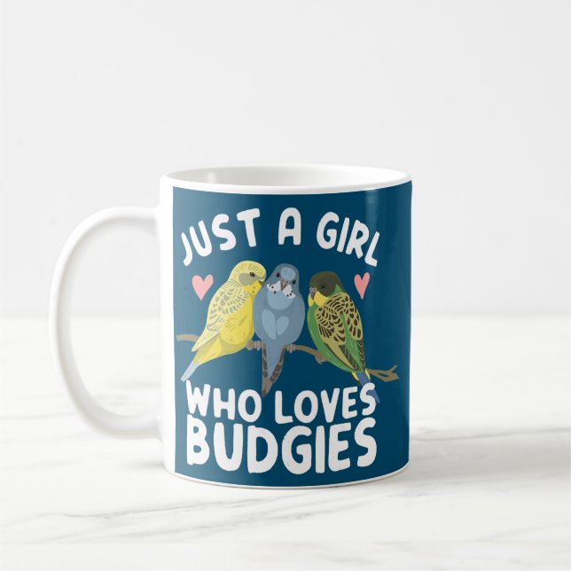 Bara en tjej som kärlek budgies budgie-flicka som  kaffemugg (Vänster)