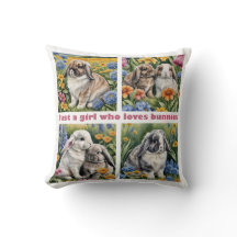 Bara en tjej som kärlek bunnies cushion