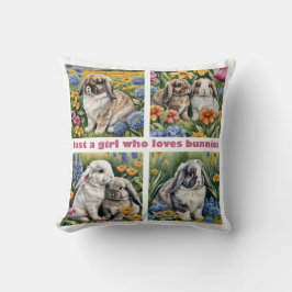 Bara en tjej som kärlek bunnies cushion kudde