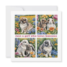 Bara en tjej som kärlek bunnies kort