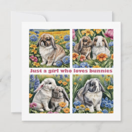 Bara en tjej som kärlek bunnies kort