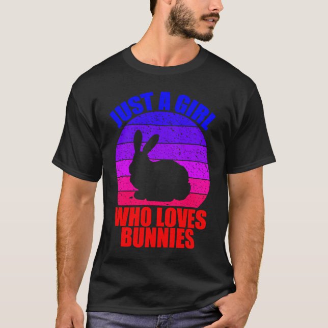 Bara en tjej som kärlek bunnies t shirt (Framsida)