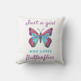 Bara en tjej som kärlek Butterflies Kudde