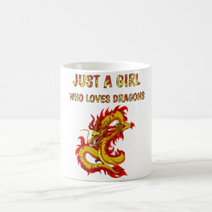 Bara en tjej som kärlek drakar, söt drake design kaffemugg