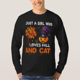 Bara en tjej som kärlek faller och katt t shirt