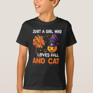Bara en tjej som kärlek faller och katt t shirt