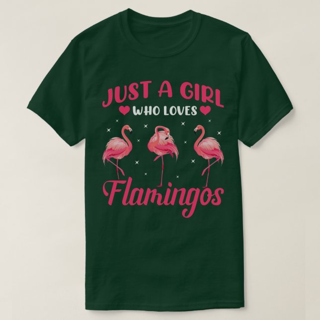 Bara en tjej som kärlek flamingos t shirt (Design framsida)