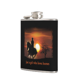 Bara en tjej som kärlek hästar fickplunta