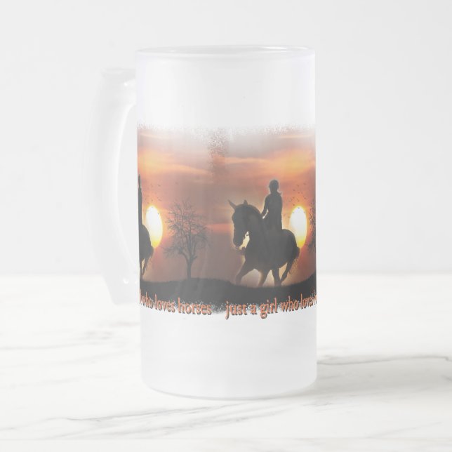 Bara en tjej som kärlek hästar frostat ölglas (Framsida vänster)