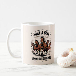 Bara en tjej som kärlek hästar kaffemugg
