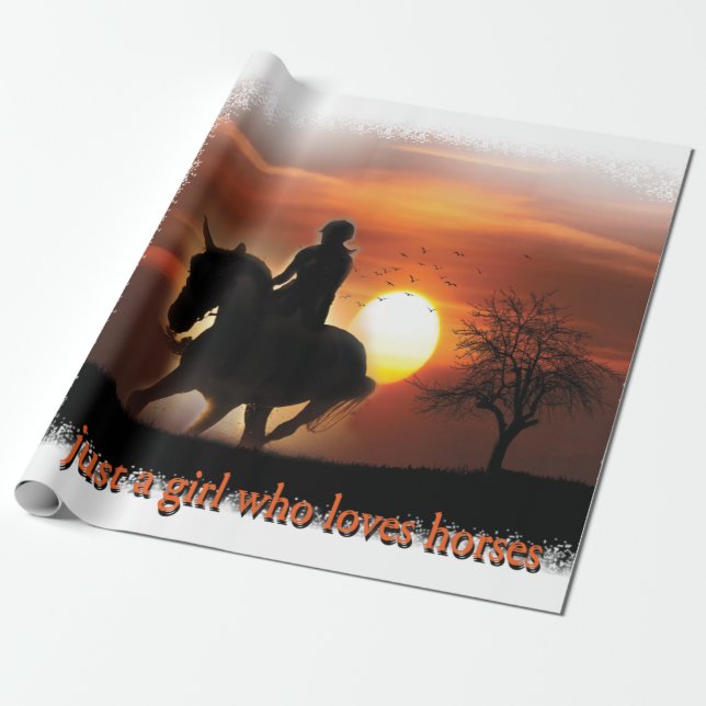 Bara en tjej som kärlek hästar presentpapper (Utrullad)