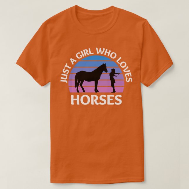 Bara en tjej som kärlek hästar t shirt (Design framsida)