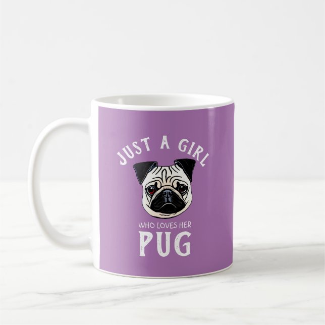 Bara en tjej som kärlek henne Pug Kaffemugg (Vänster)