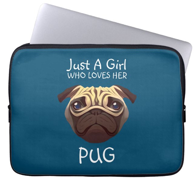 Bara en tjej som kärlek henne Pug Laptop Fodral (Framsidan)