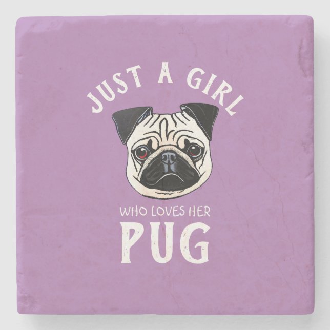 Bara en tjej som kärlek henne Pug Stenunderlägg (Framsidan)
