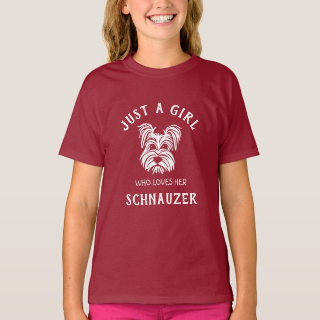 Bara en tjej som kärlek henne Schnauzer T Shirt (Framsida)