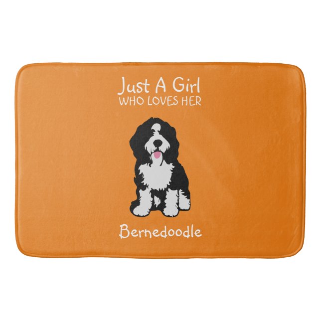 Bara en tjej som kärlek hennes Bernedoodle Badrumsmatta (Framsidan)