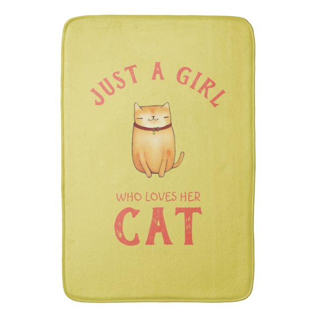 Bara en tjej som kärlek hennes Cat Badrumsmatta (Framsidan (Vertikal))