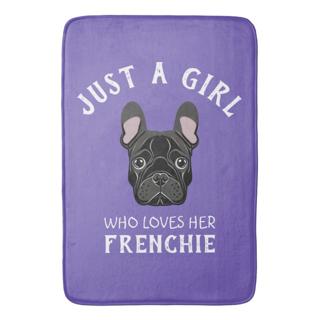 Bara en tjej som kärlek hennes Frenchie Badrumsmatta (Framsidan (Vertikal))
