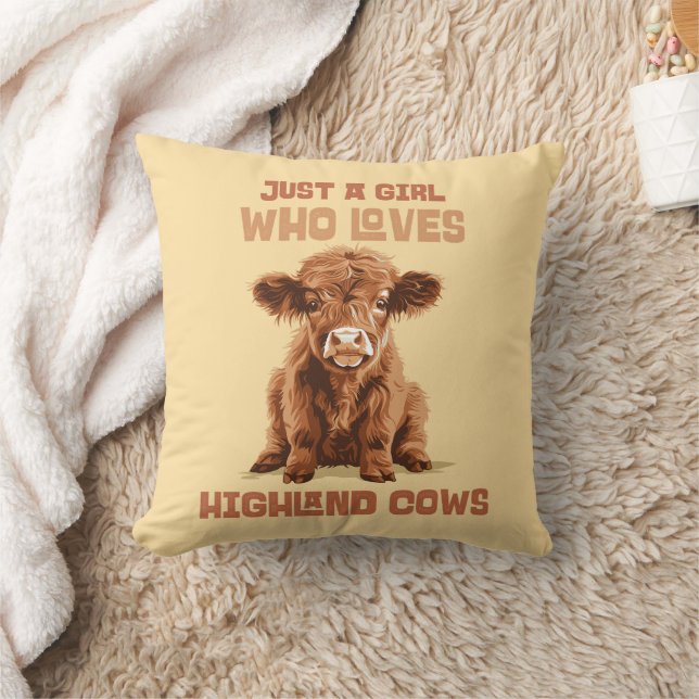 Bara en tjej som kärlek Highland Cows Kudde (Filt)