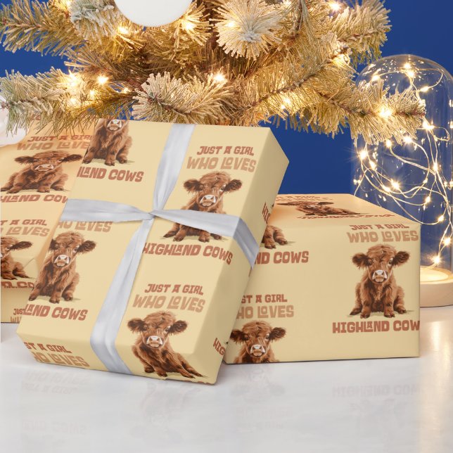 Bara en tjej som kärlek Highland Cows Presentpapper (Helgdagar)