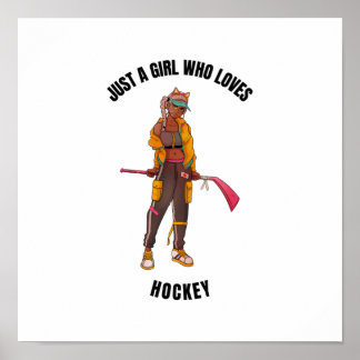 Bara en tjej som kärlek hockey poster