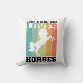 Bara en tjej som kärlek Horses | Horse Girl Kudde