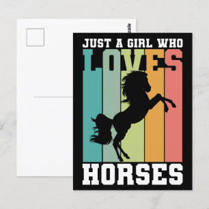 Bara en tjej som kärlek Horses Horse Girl Vykort