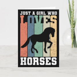 Bara en tjej som kärlek Horses | Retro Vintage Hor Kort
