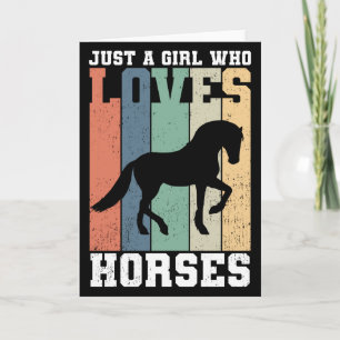 Bara en tjej som kärlek Horses Retro Vintage Hor Kort
