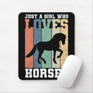 Bara en tjej som kärlek Horses   Retro Vintage Hor Musmatta