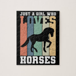 Bara en tjej som kärlek Horses | Retro Vintage Hor Pussel