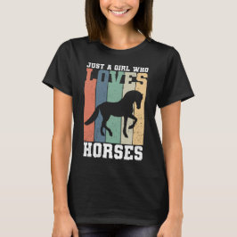 Bara en tjej som kärlek Horses | Retro Vintage Hor T Shirt