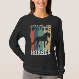 Bara en tjej som kärlek Horses | Retro Vintage Hor T Shirt
