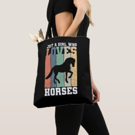 Bara en tjej som kärlek Horses | Retro Vintage Hor Tygkasse