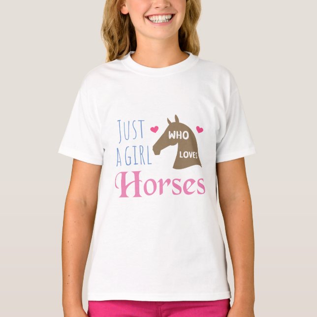 Bara en tjej som kärlek Horses T Shirt (Framsida)